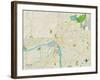 Political Map of Tulsa, OK-null-Framed Art Print