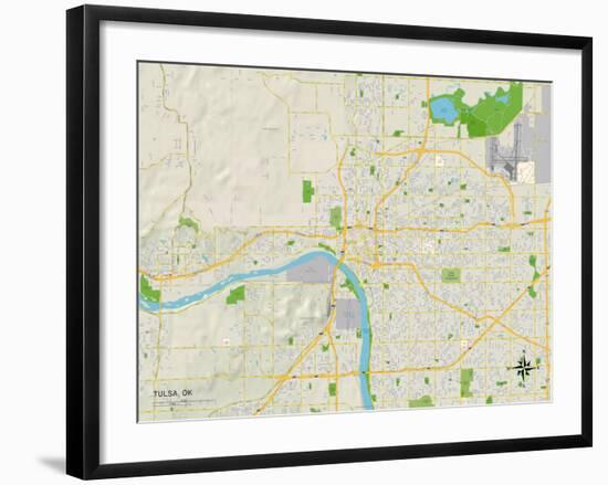 Political Map of Tulsa, OK-null-Framed Art Print