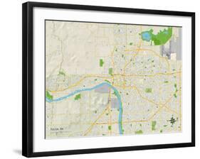 Political Map of Tulsa, OK-null-Framed Art Print