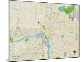 Political Map of Tulsa, OK-null-Mounted Art Print