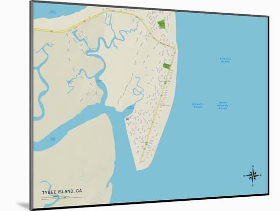 Political Map of Tybee Island, GA-null-Mounted Art Print