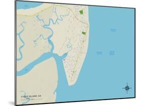 Political Map of Tybee Island, GA-null-Mounted Art Print