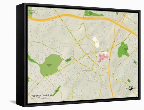 Political Map of Tysons Corner, VA-null-Framed Stretched Canvas