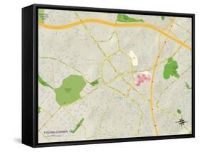 Political Map of Tysons Corner, VA-null-Framed Stretched Canvas