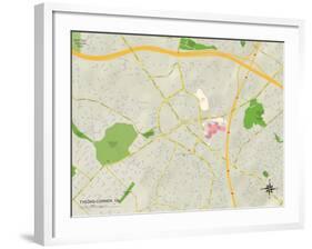 Political Map of Tysons Corner, VA-null-Framed Art Print