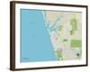 Political Map of Venice, FL-null-Framed Art Print