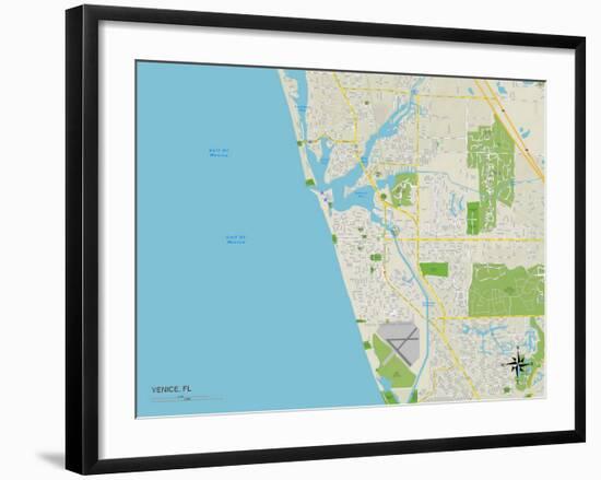 Political Map of Venice, FL-null-Framed Art Print