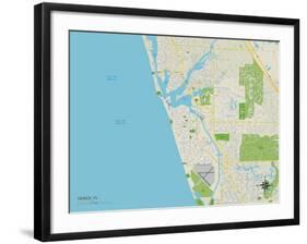 Political Map of Venice, FL-null-Framed Art Print