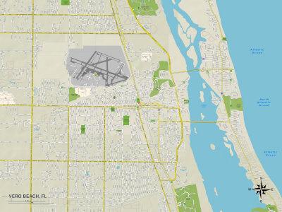 'Political Map of Vero Beach, FL' Prints | AllPosters.com