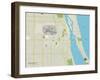 Political Map of Vero Beach, FL-null-Framed Art Print