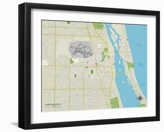 Political Map of Vero Beach, FL-null-Framed Art Print