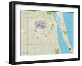 Political Map of Vero Beach, FL-null-Framed Art Print