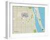 Political Map of Vero Beach, FL-null-Framed Art Print