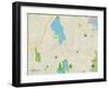 Political Map of Wakefield, MA-null-Framed Art Print