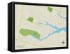 Political Map of Wanamassa, NJ-null-Framed Stretched Canvas