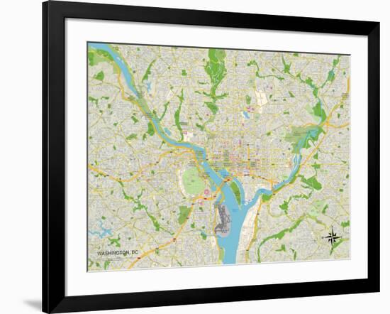 Political Map of Washington, DC-null-Framed Art Print