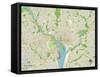 Political Map of Washington, DC-null-Framed Stretched Canvas