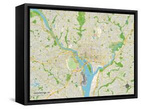 Political Map of Washington, DC-null-Framed Stretched Canvas