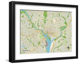 Political Map of Washington, DC-null-Framed Art Print