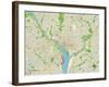 Political Map of Washington, DC-null-Framed Art Print