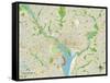 Political Map of Washington, DC-null-Framed Stretched Canvas