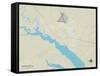 Political Map of Washington, NC-null-Framed Stretched Canvas