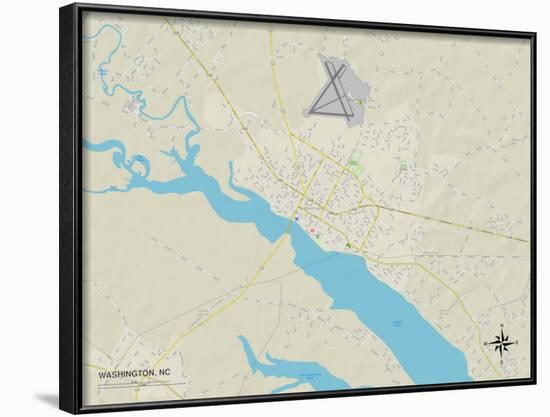 Political Map of Washington, NC-null-Framed Art Print