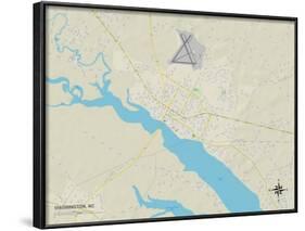 Political Map of Washington, NC-null-Framed Art Print