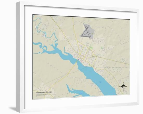 Political Map of Washington, NC-null-Framed Art Print