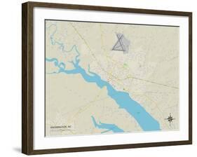 Political Map of Washington, NC-null-Framed Art Print