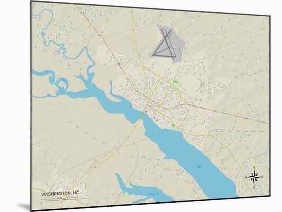 Political Map of Washington, NC-null-Mounted Art Print