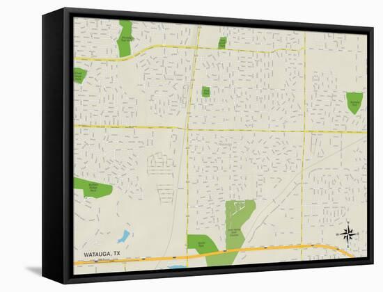 Political Map of Watauga, TX-null-Framed Stretched Canvas