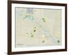 Political Map of Waterloo, IA-null-Framed Art Print