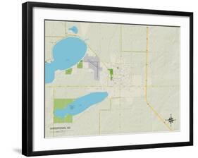 Political Map of Watertown, SD-null-Framed Art Print