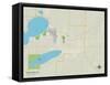 Political Map of Watertown, SD-null-Framed Stretched Canvas