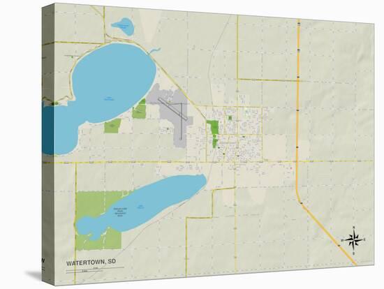 Political Map of Watertown, SD-null-Stretched Canvas