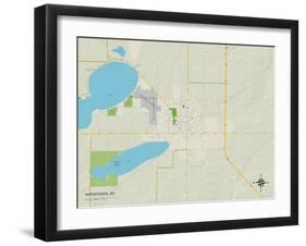 Political Map of Watertown, SD-null-Framed Art Print