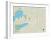 Political Map of Watertown, SD-null-Framed Art Print