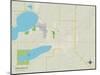 Political Map of Watertown, SD-null-Mounted Art Print