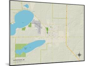 Political Map of Watertown, SD-null-Mounted Art Print