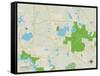 Political Map of Wauconda, IL-null-Framed Stretched Canvas