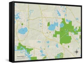 Political Map of Wauconda, IL-null-Framed Stretched Canvas