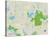 Political Map of Wauconda, IL-null-Stretched Canvas