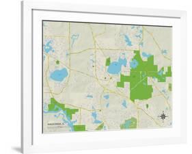 Political Map of Wauconda, IL-null-Framed Art Print