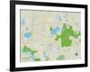 Political Map of Wauconda, IL-null-Framed Art Print