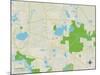 Political Map of Wauconda, IL-null-Mounted Art Print