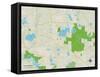 Political Map of Wauconda, IL-null-Framed Stretched Canvas