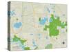 Political Map of Wauconda, IL-null-Stretched Canvas