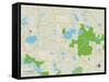 Political Map of Wauconda, IL-null-Framed Stretched Canvas