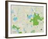 Political Map of Wauconda, IL-null-Framed Art Print